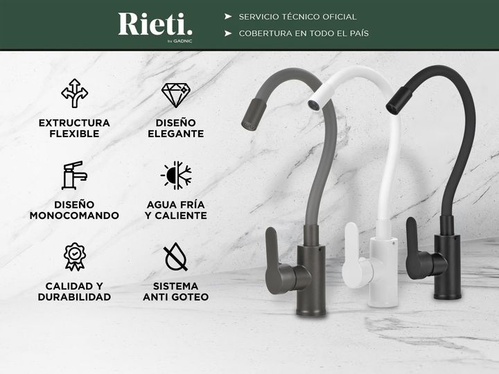 Grifería Monocomando Negra Gadnic Para Cocina Flexible - Vista 2