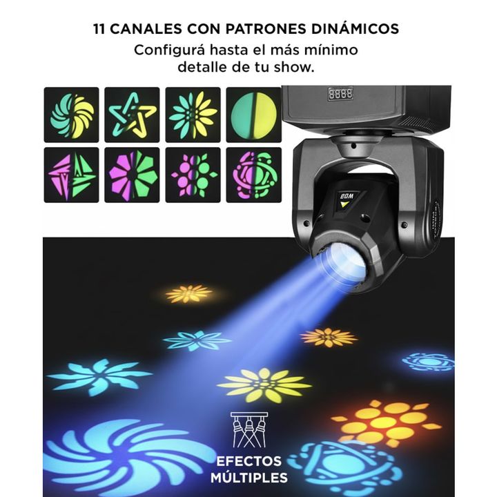 Luz LED Para DJ Gadnic Cabezal Móvil 40w Bid Dipper 220v - Vista 5