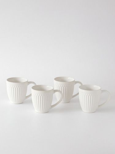 Mug 4 Piezas 343 Ml Cerámica Roma Blanco - Vista 1