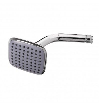 Ducha cuadrada con punta redondeada con brazo roseta Prego PREG9618