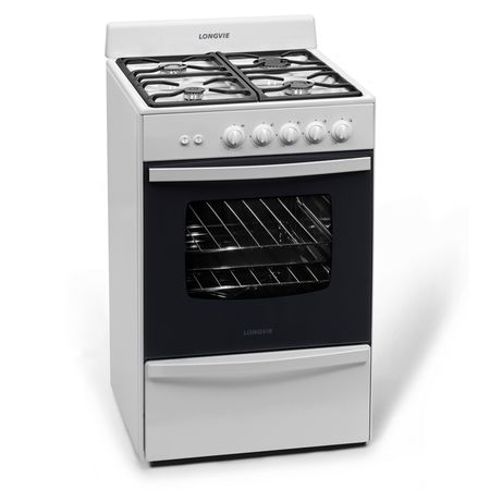 Cocina Blanca 56cm Reja de Fundicin Luz Encendido Longvie 13331BF