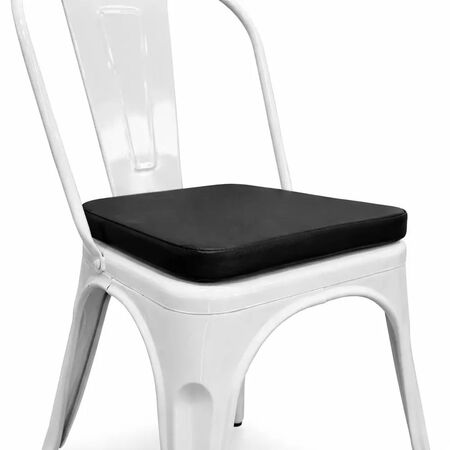 Almohadón De Cuerina Dalton para Silla Tolix Negro Con Cierre