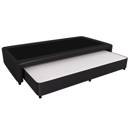 SOMMIER MARINERO MUSSA URANIA 90X190 ECOCUERO NEGRO