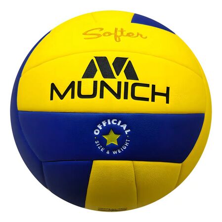 Pelota De Voley Munich Softer No 5 Color Amarillo Azul Para Indoor
