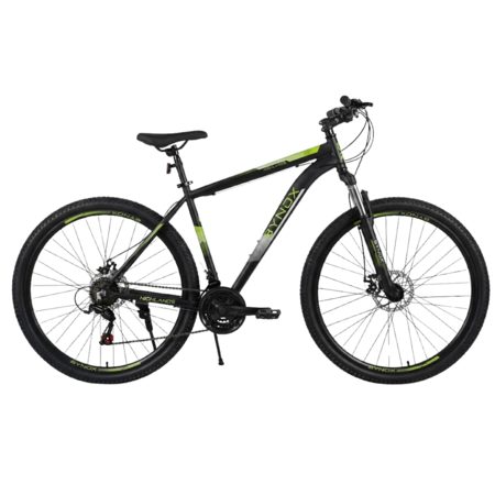 Bicicleta MTB BYNOX Highlands Acero R29 Talle L Negro-Verde HE-MBEL29-NV
