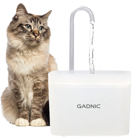 Bebedero Fuente Para Beber Automático Blanco Gadnic PET09 Recirculación de Agua 1.5L