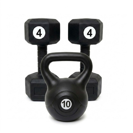 Combo Pesa Rusa 10 kg + Par de Mancuernas 4 kg