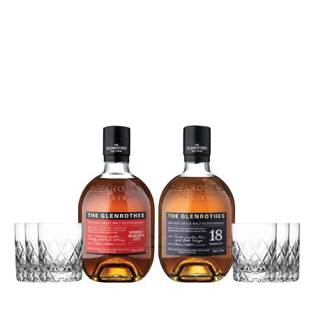 Set Whiskys Glenrothes Seleccion x 2 y 6 Vasos Con Estuche