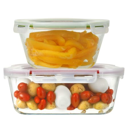 Set x 2 Hermeticos Contenedor Vidrio Taper Horno Freezer Grandes Curver