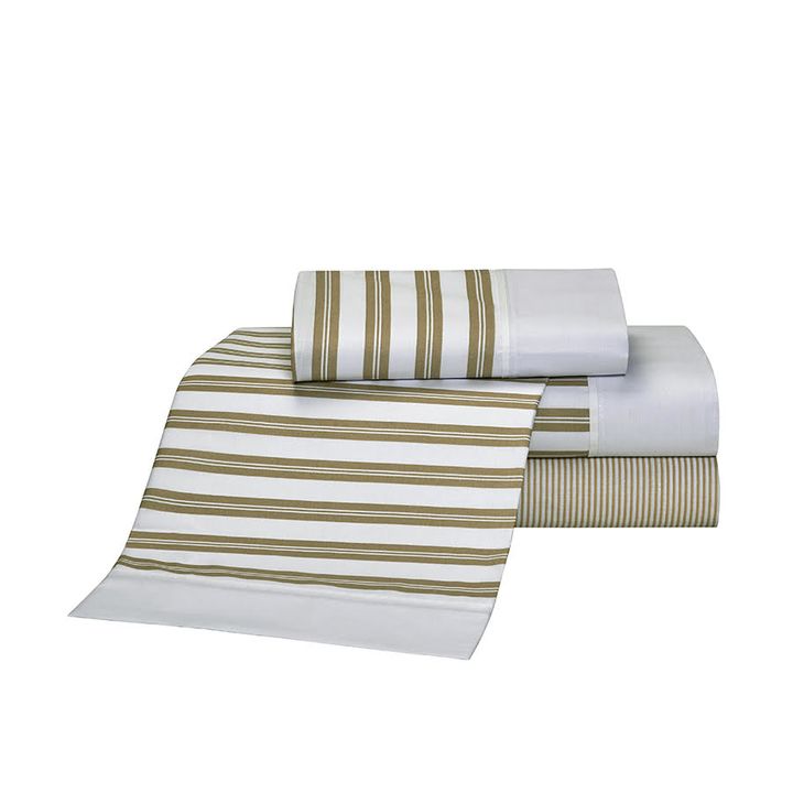 Juego de Sábanas Danubio Stripes BEIGE 144 Hilos Queen - Vista 2