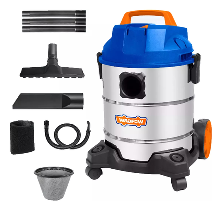 Aspiradora Tacho Acero Polvo Y Liquido Wadfow 30 Lts 1200w Azul