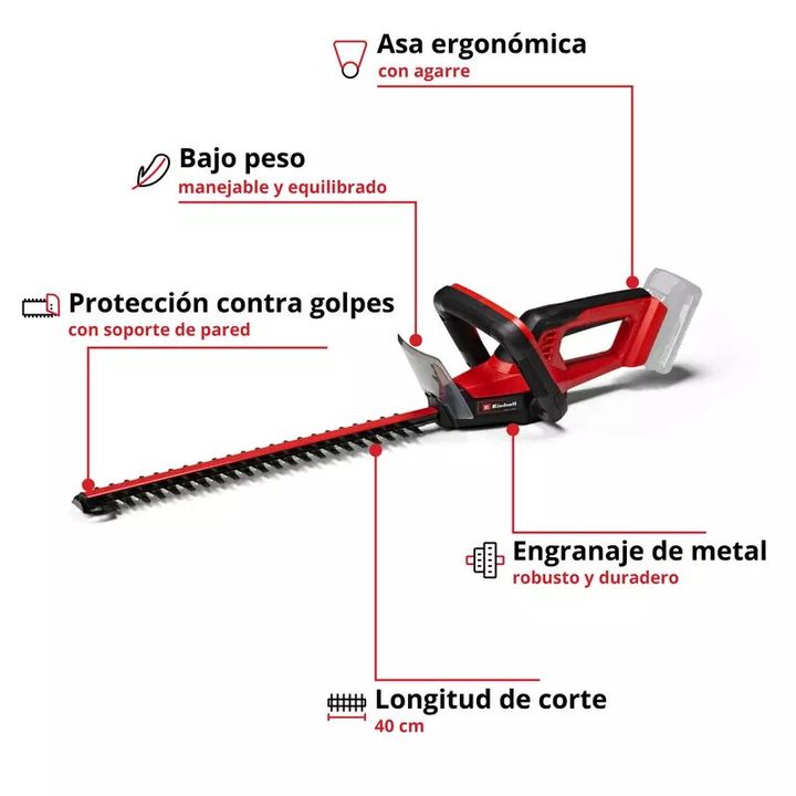 Einhell Cortasetos inalambrico GC-CH 18/40 Li Solo - Vista 3