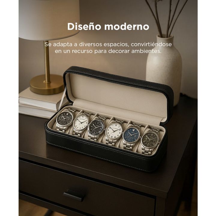 Caja Organizadora De Reloj Gadnic Estuche Para 6 Relojes - Vista 5