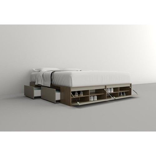 Box de Cama DS Home 2,00 m 4 Cajones 2 Puertas Nogal Gris 203x33x202 cm - Vista 3
