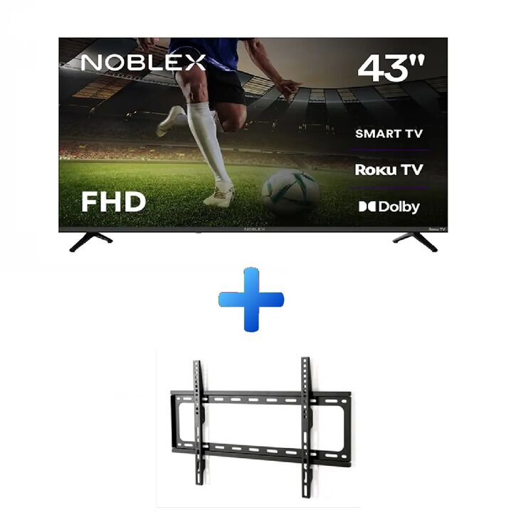 Combo Smart Tv Roku Tv Noblex Fhd 43 Db43x3110 + Soporte LCD Wall Mount 26" a 63" De Regalo - Vista 1