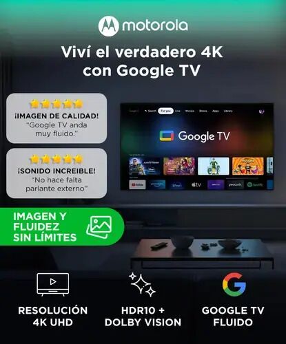 Tv Motorola Smart 65" Pulgadas Mt6510 Hd Google - Vista 6