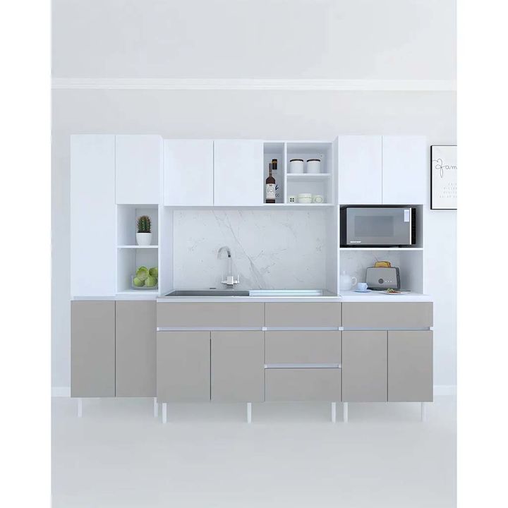 Alacena Armario Mueble de Cocina RICCHEZZE Modulada 140 CM Premium Color Blanco Mdp - Vista 4