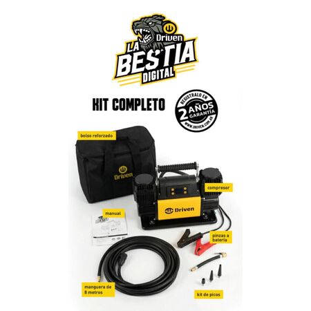 Compresor De Aire Driven La Bestia Digital Doble Cabezal