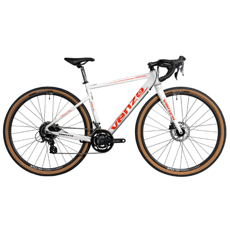 Bicicleta Gravel Venzo R28 16V Talle 52 Shimano BlancoRojo L