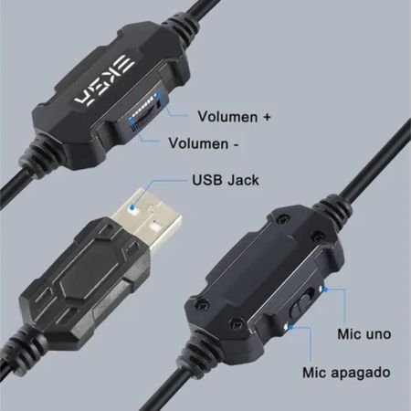 Auriculares EKSA H12E USB + Micrófono Y Cancelación De Ruido