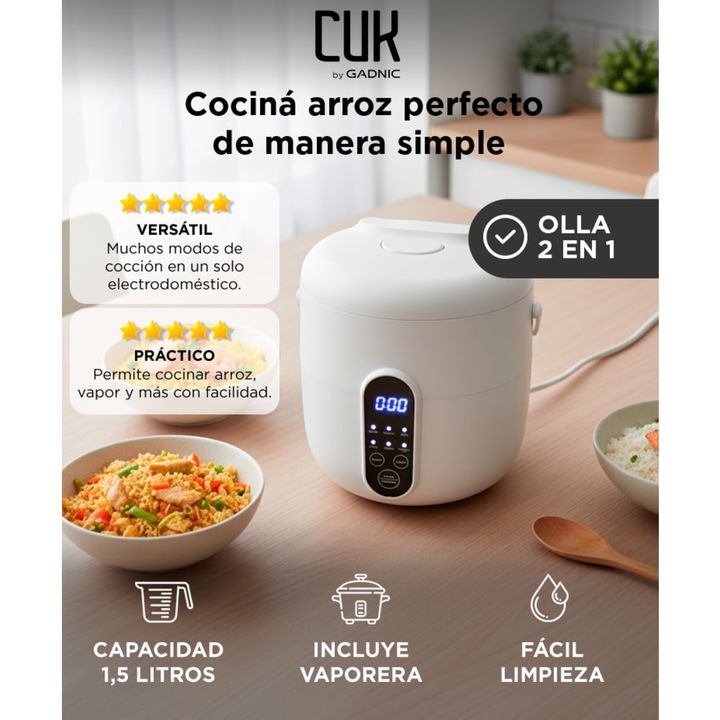 Arrocera Eléctrica Riceron Gadnic Olla Eléctrica Vaporera Multi Función 1.5L - Vista 2