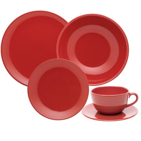 Unni Red - Juego De Vajilla 30 Piezas - Oxford