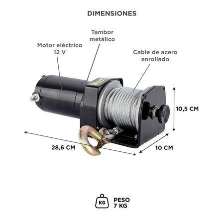 Aparejo Eléctrico Gadnic AP122000LB Portátil Remolque 900kg 10m