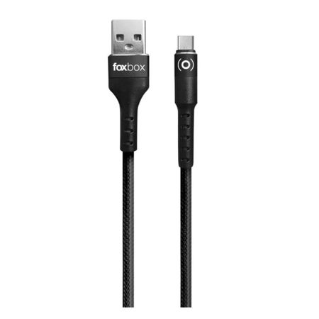 CABLE FOXBOX ROUND USB A TYPE-C , NEGRO, 1M (4974)