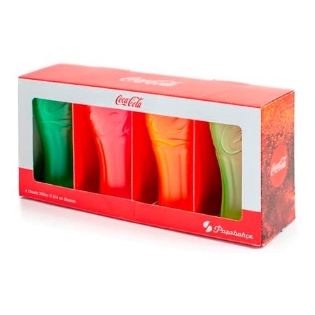 Vaso Vidrio Coca Cola Set X 4 Vintage Pasabahce