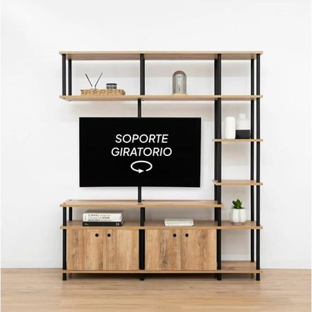 Rack de TV Industrial DS Home 180 x 30 x 162 cm Roble Atakama