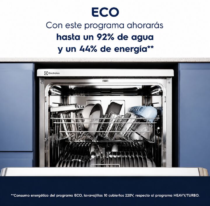 Lavavajillas Electrolux 10 Cubiertos con Programa Rápido y Modo ECO Acero Inoxidable LS10E - Vista 6