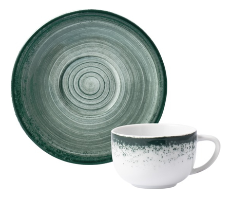 Set Taza De Café + Plato Porcelana Schmidt Esfera Color