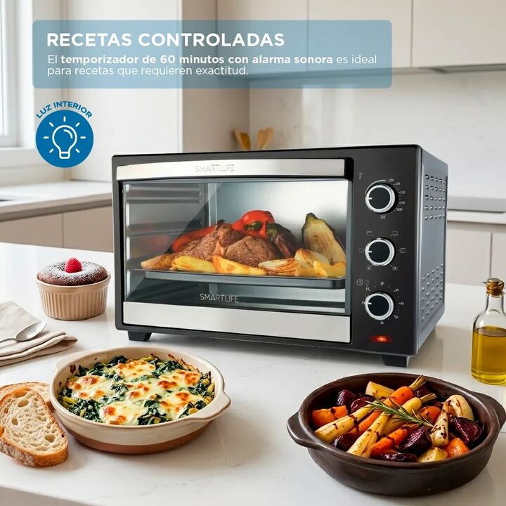 Horno Electrico Smartlife Conveccion 40L 1600W 5 Funciones SL-TO0040PN - Vista 7