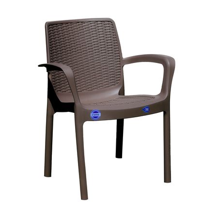 Silla Plástica Símil Ratán Guinea Capuchino Voss2000