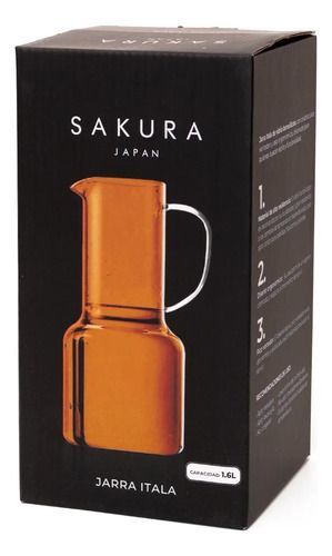 Jarra De Vidrio Sakura Itala Clay Terracota 1,6 Litros Naranja - Vista 2