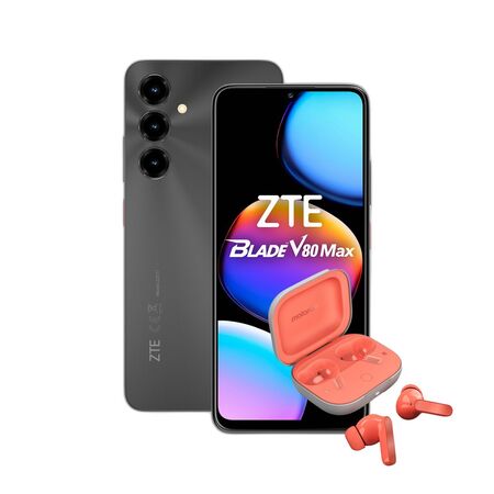 Combo ZTE V80 Max 4+256GB Negro + Moto Buds Guitar Peach Pink