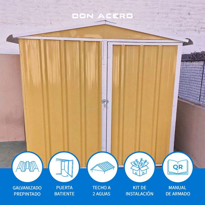 Armario Deposito Galpon de jardin 2x2x2 Calibre 28 Arena DON ACERO - Vista 3