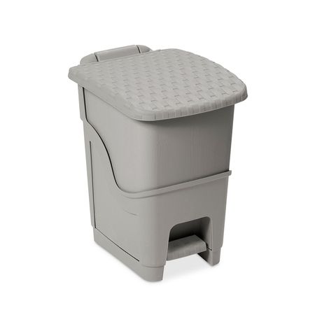 Cesto Tacho Basurero Rattan Dea Home Con Pedal 6l Gris 26216/9