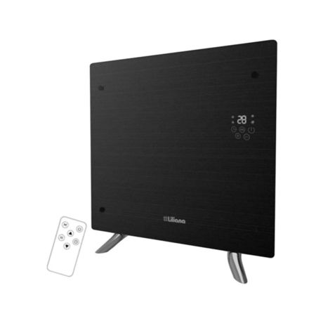 Estufa Panel De Vidrio Liliana De Pie/Pared 1200 Watts.Decowarm Negro Ppv202d