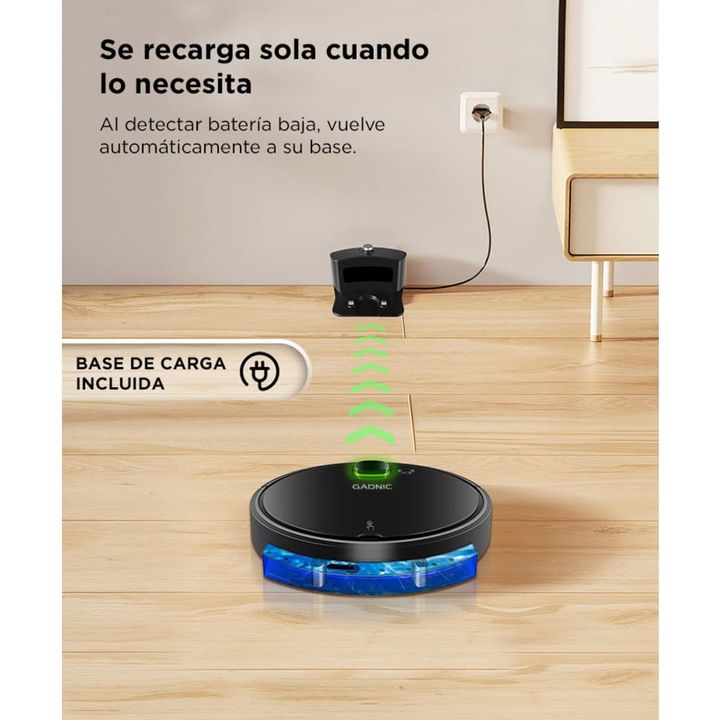 Aspiradora Robot Gadnic Potente Succión Sensor Anti Caídas Filtro HEPA Lavable Depósito Extraíble - Vista 4