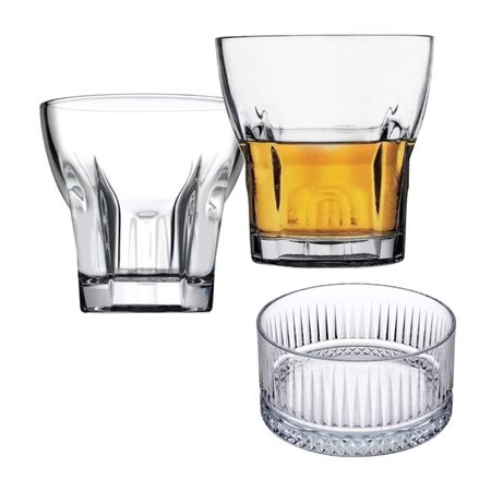 Set X 3 Vaso Whisky Tragos Vidrio Copetinero Pasahance Temple