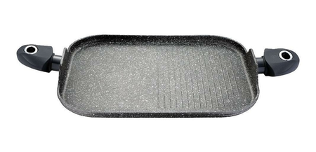 Plancha Bifera San Ignacio Stone Forjada Induccion Teflon Gris Oscuro