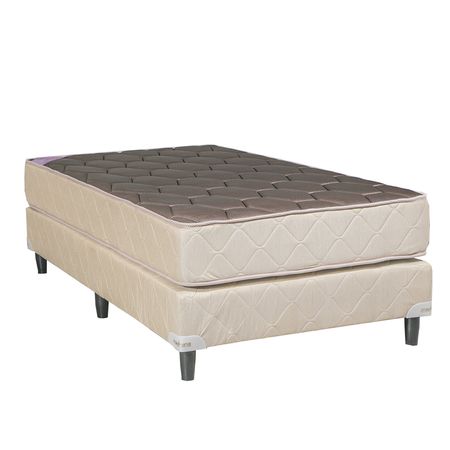 Conjunto Sommier y Colchon de Espuma Maxiking Armonia 1 Plaza y Media 100x190x22cm de Alta Densidad Tela Sarga de Algodon Resistente