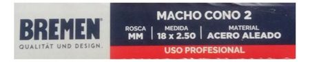 Macho Métrico Bremen Cono 2 M18x2.50
