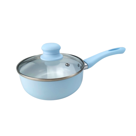 Olla De 16 Cm Con Tapa Celeste Pastel