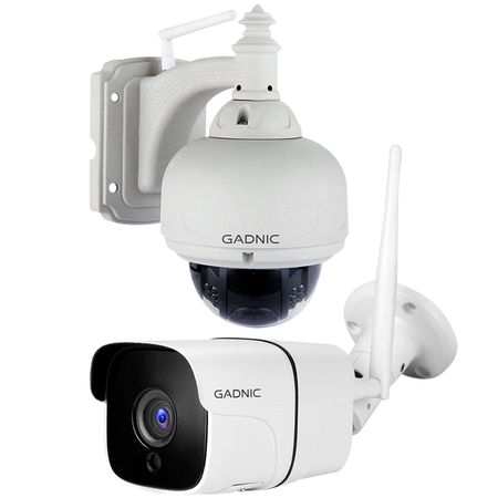 Cámaras de Seguridad Gadnic Kit x 2 WiFi IP Exterior / Interior Bullet + Domo Motorizado