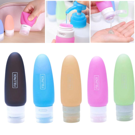 Set X 3 Botellitas Envase Silicona Viaje Organizador Valija