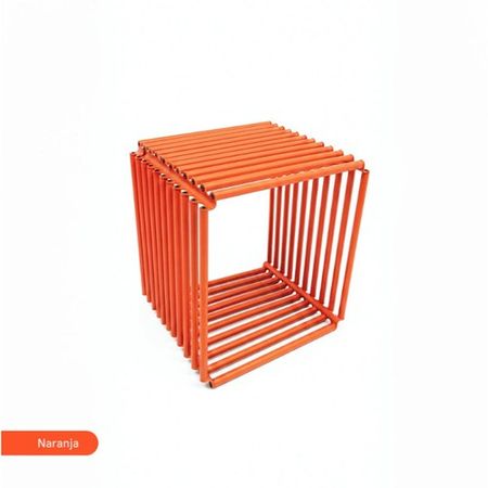Cubo Modular Metalico DS Home Decoracion Naranja