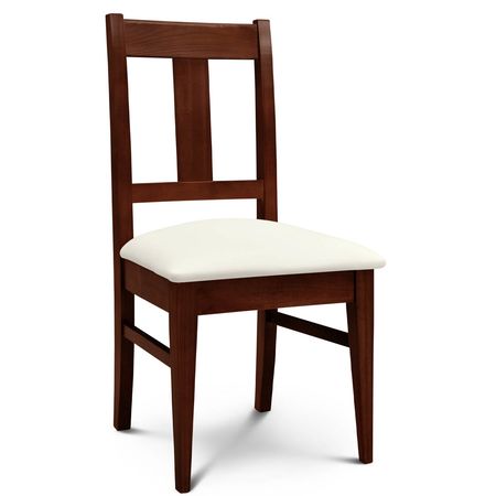 Silla de Comedor Euro lustre Caoba Tapizado Inka Marfil Espacity