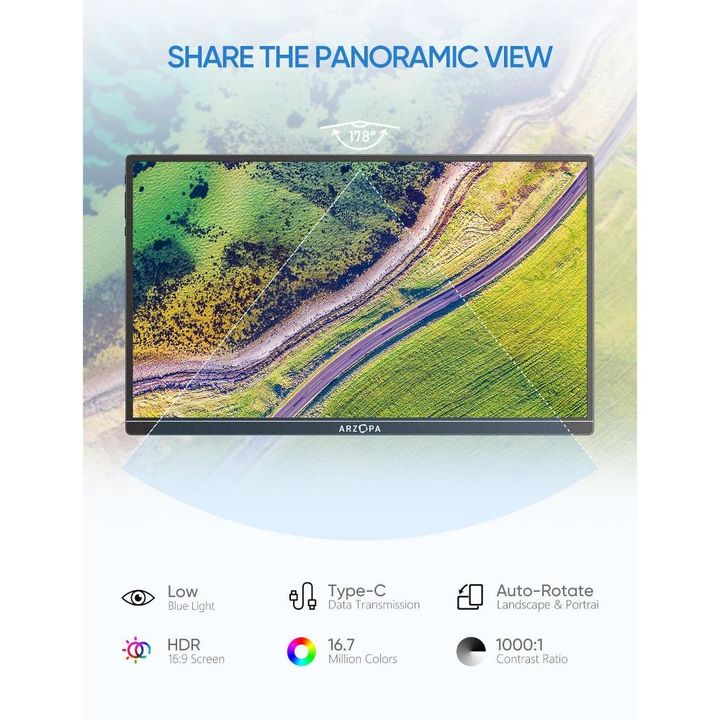 Monitor Portátil Arzopa A1S 14" Full HD IPS USB-C - Vista 3